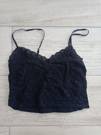 Crop-top type bustier noir - Stradivarius -Taille S