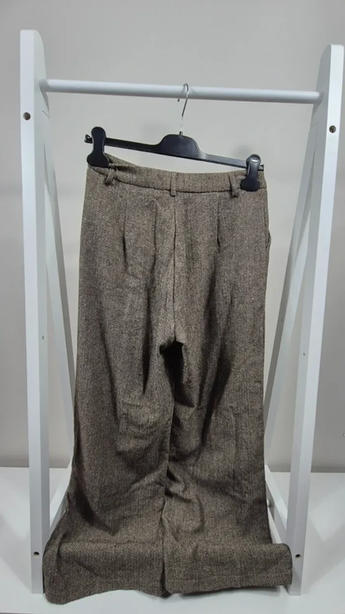 Pantalon Large Femme – Motif Chevron Marron – Taille M-A21 - photo numéro 4