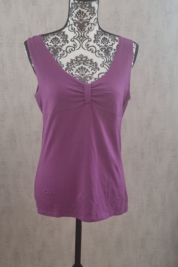 débardeur violet decollete froncé camaïeu taille 42 XL