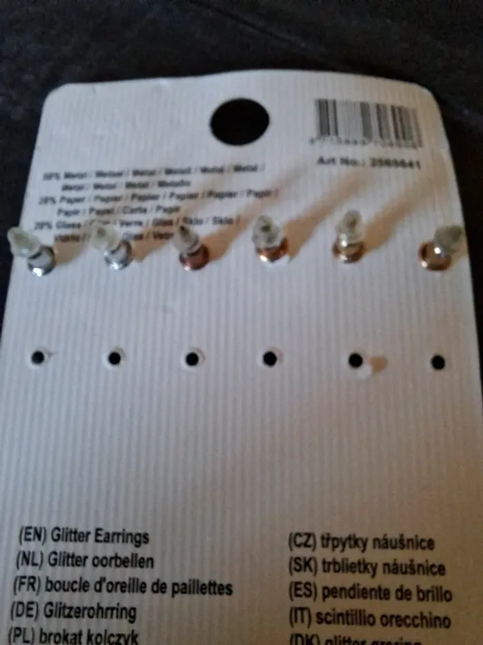 Lot de 3 paires de boucles d'oreilles clous "Trendz" - Neuves - photo numéro 5