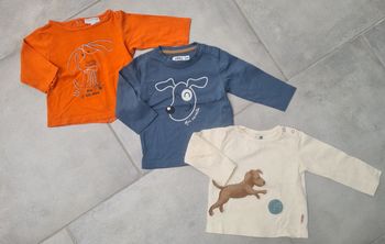 Lot de 3 t-shirts manches longues 6 mois
