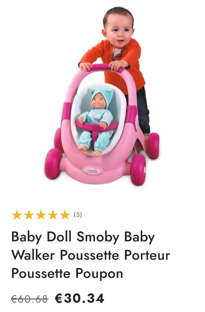 Poussette pousseur smoby 2en1 - photo numéro 7