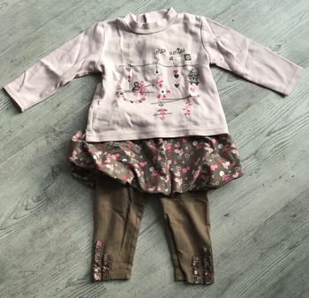 Ensemble rose et marron 12 mois