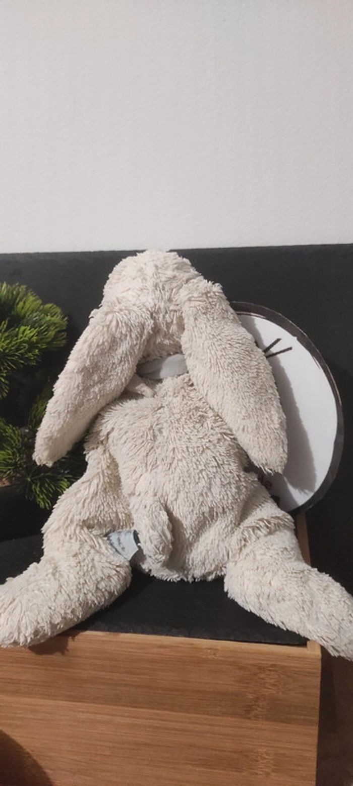 peluche doudou et compagnie lapin grande blanc bleu gris Beige Crème - photo numéro 2