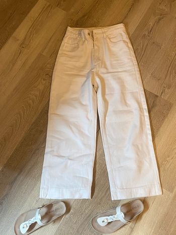 Jean large, over size blanc femme