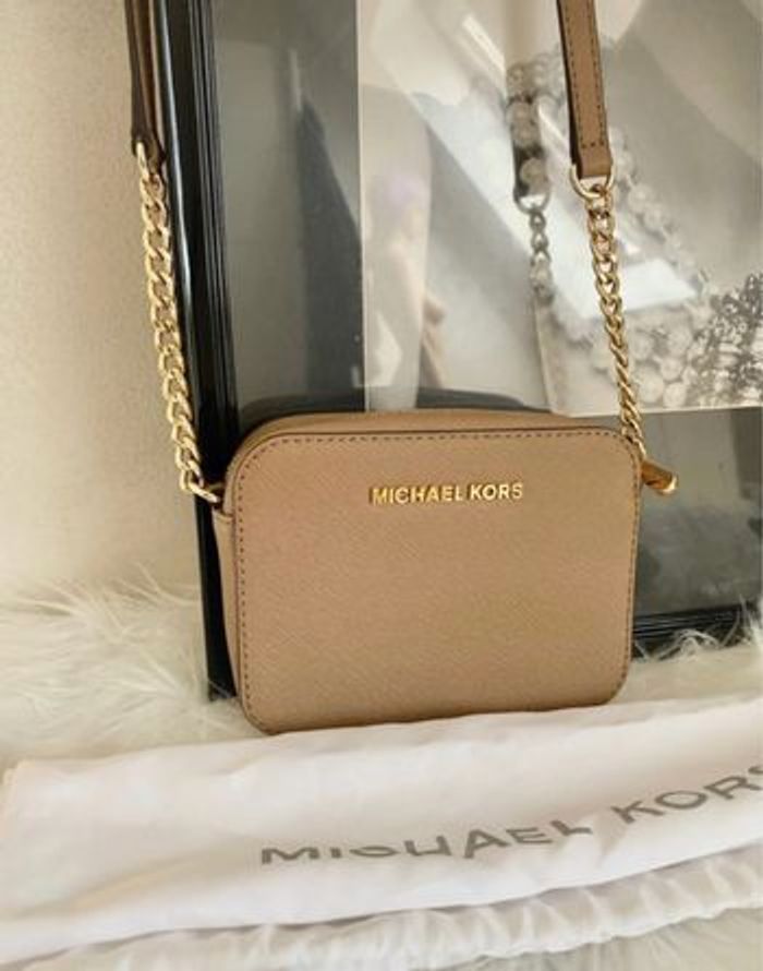 Petit sac bandoulière cuir crossbody chaine dorée Michael Kors