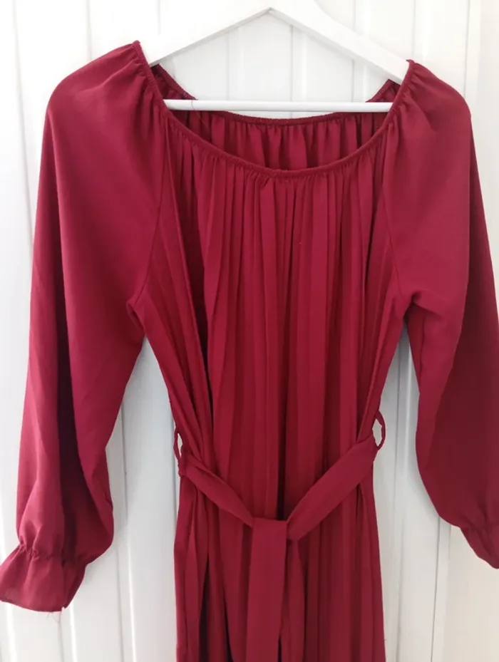 Robe longue rouge bordeaux - photo numéro 2