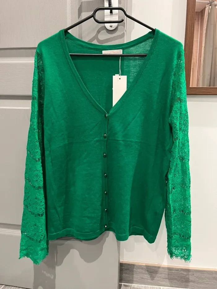 Pull manches dentelles