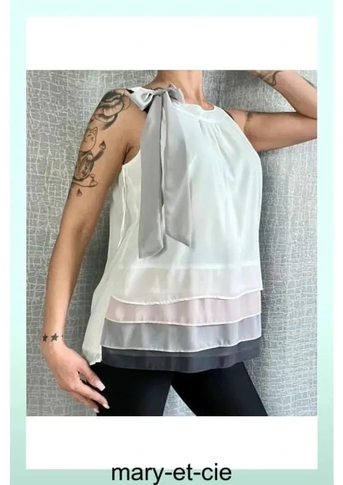 SOLDE - Blouse fluide sans manches taille 40 - Jacqueline Riu