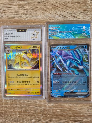 Lot de 2 Cartes Gradées Japonaise Voltali Holo et Suicune Ex 
