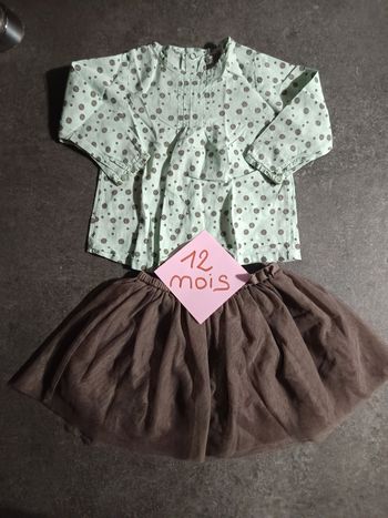 Ensemble haut + jupe 12 mois