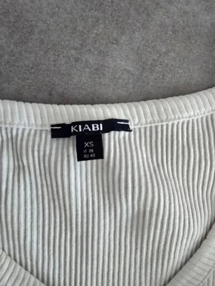 Tee shirt blanc côtelé - photo numéro 3