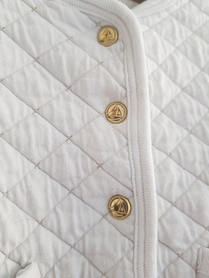 Petit Bateau - Veste / gilet - Blanche et dorée - photo numéro 2