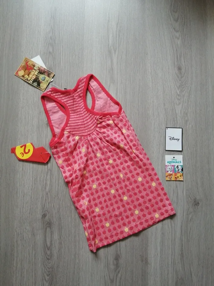 Débardeur rose et rouge avec motifs pomme / on the town / (8ans) - photo numéro 2