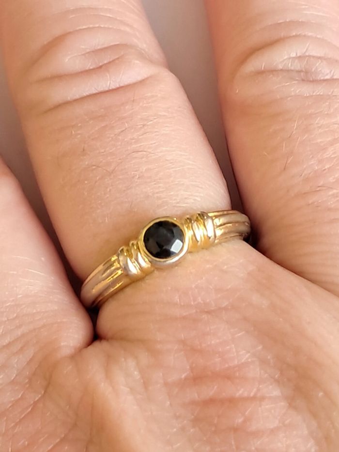 Bague vintage ornée d une pierre bleu foncé - photo numéro 6