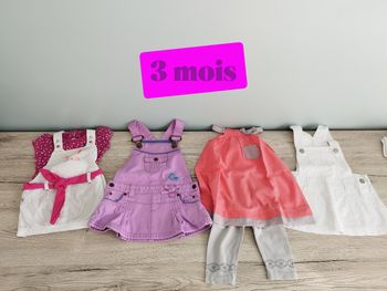 Lot de 4 robes / ensemble estivales fille 3 mois 