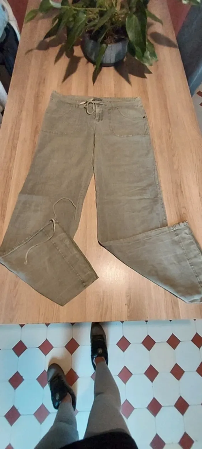 Pantalon en lin T.M (38) - Zara