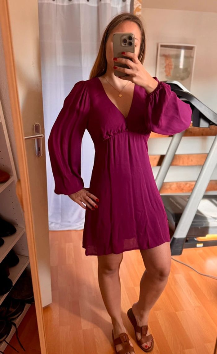 Robe violet prune Kookaï fluide taille 38 M - photo numéro 3