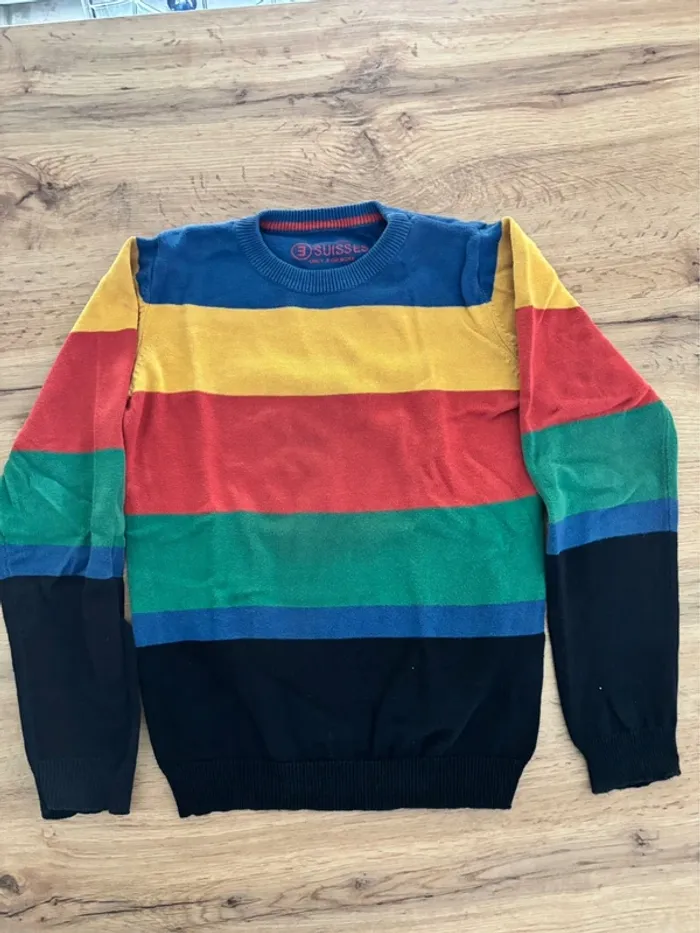 Pull rayures 3 suisses garçon taille 8 ans
