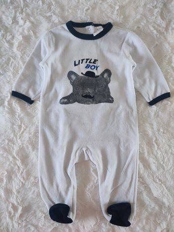 Pyjama velour blanc little boy gemo taille 9 mois