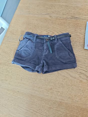 Short en velours côtelé gris Okaidi