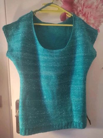 Pull sans manches brillant avec sequins