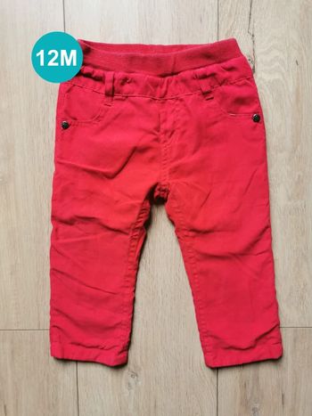 Pantalon hiver rouge 3 pommes 12 mois