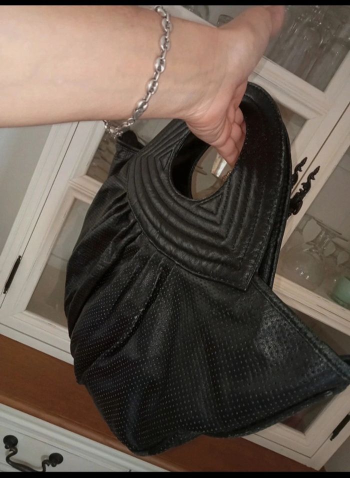 Sac à main by Diesel original en cuir véritable noir en excellent etat - photo numéro 12