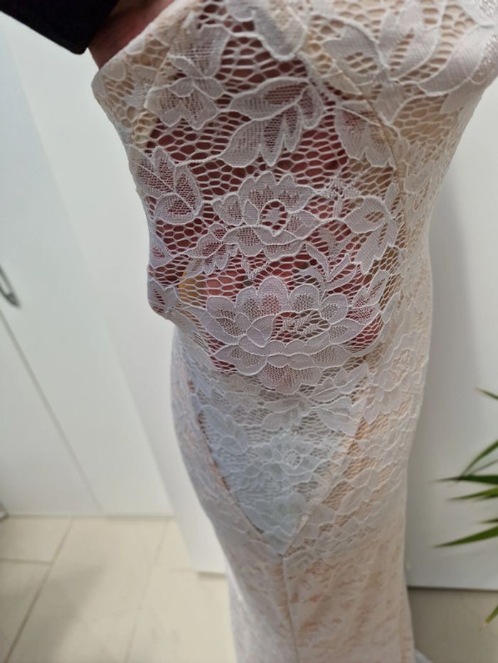 Robe De Mariée Sirène Dentelle Nude - photo numéro 9