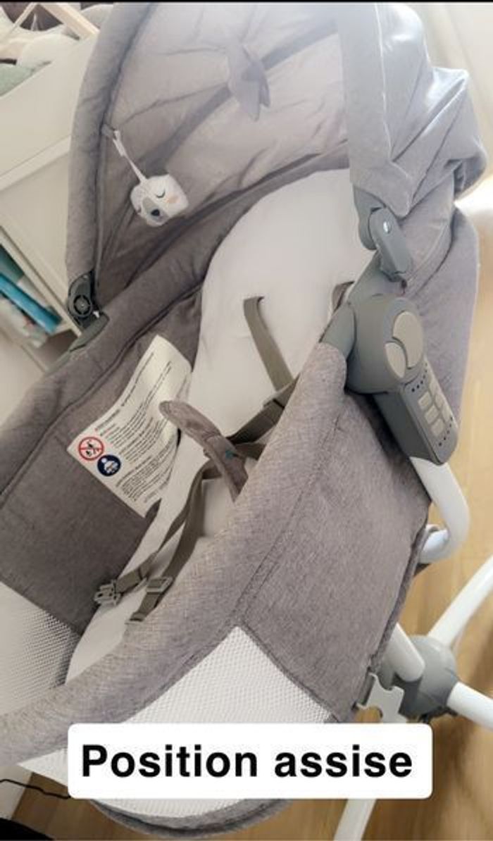 Berceau LOUNA 4 en 1 Multifonction Mode Transat / Balancelle électrique - photo numéro 6