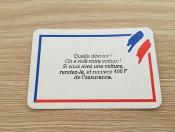Carte hasard Quelle déveine pièce détachée jeu de société Richesses de France édition Nathan #A42