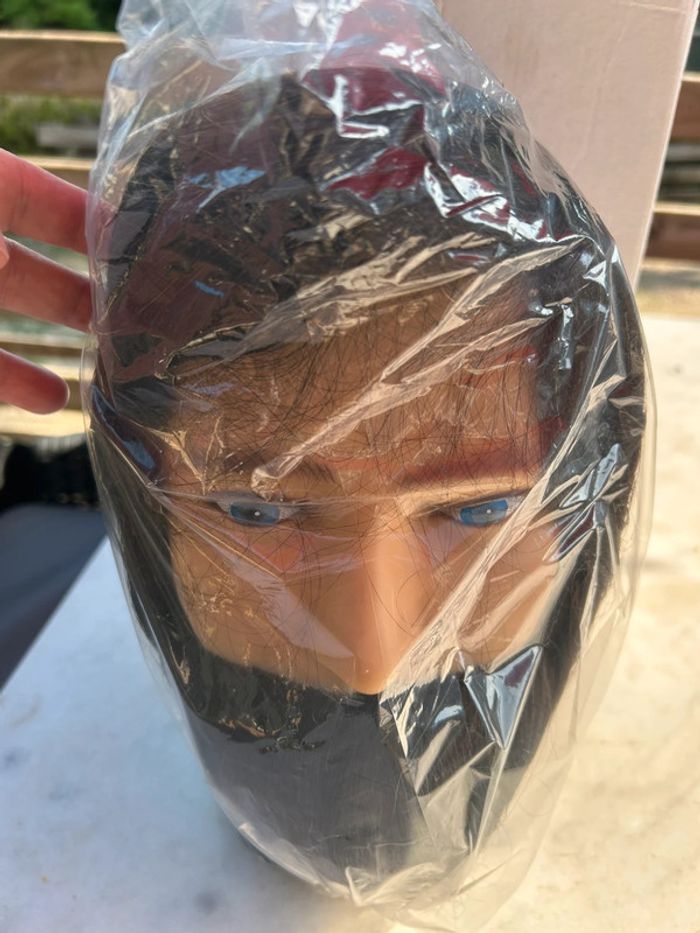 Tête à coiffer #Eric#20 cm de cheveux naturels #neuve - photo numéro 3