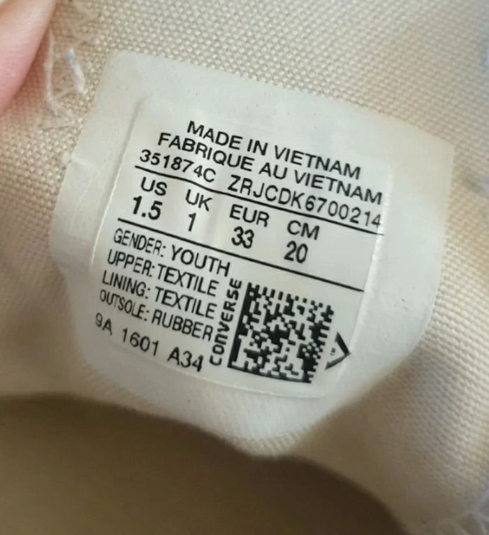 Converse rose pointure 33 - photo numéro 8