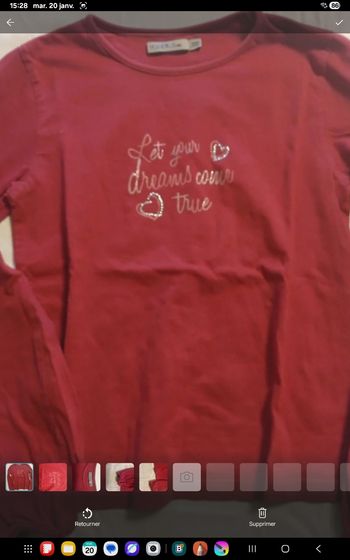 Tee-shirt manches longues 10 ans Gf 46.