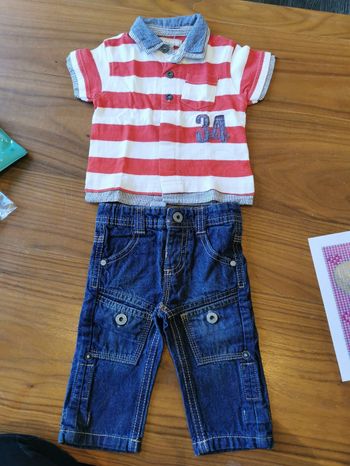 Tenue ensemble jean polo garçon 3 mois