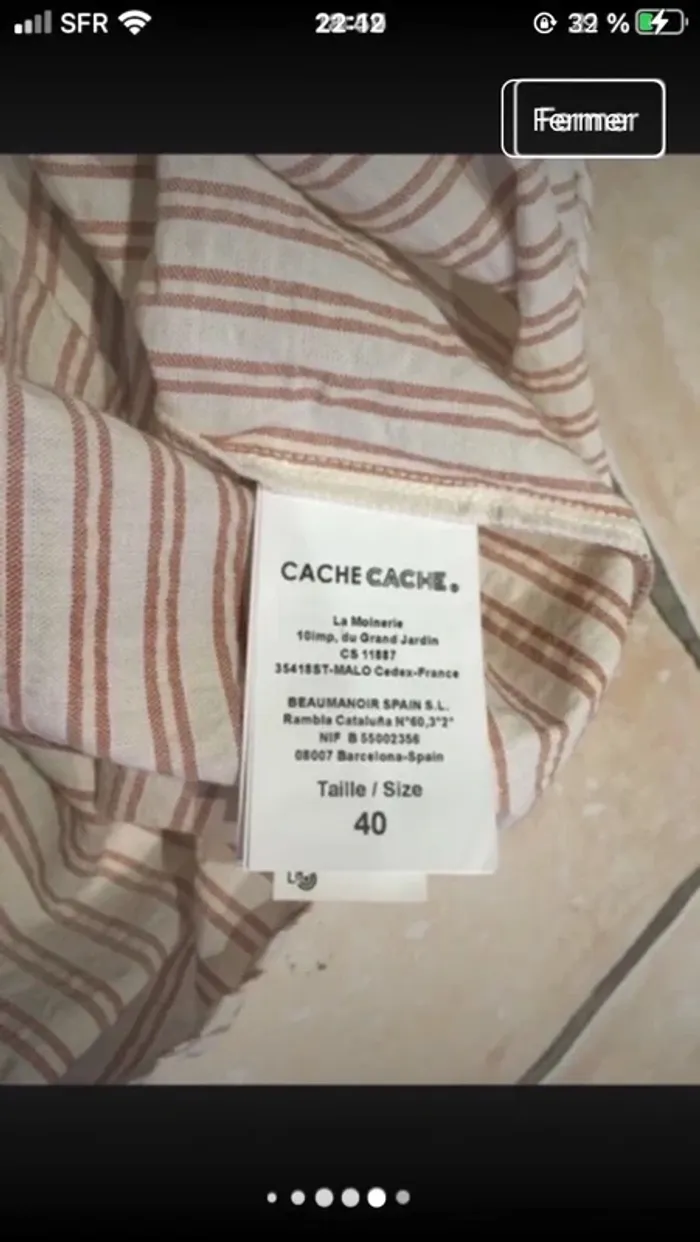 Neuve avec étiquettes Magnifique chemise en 40 de marque Cache cache - photo numéro 7