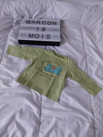 Tee-shirt manche longue garçon 18 mois