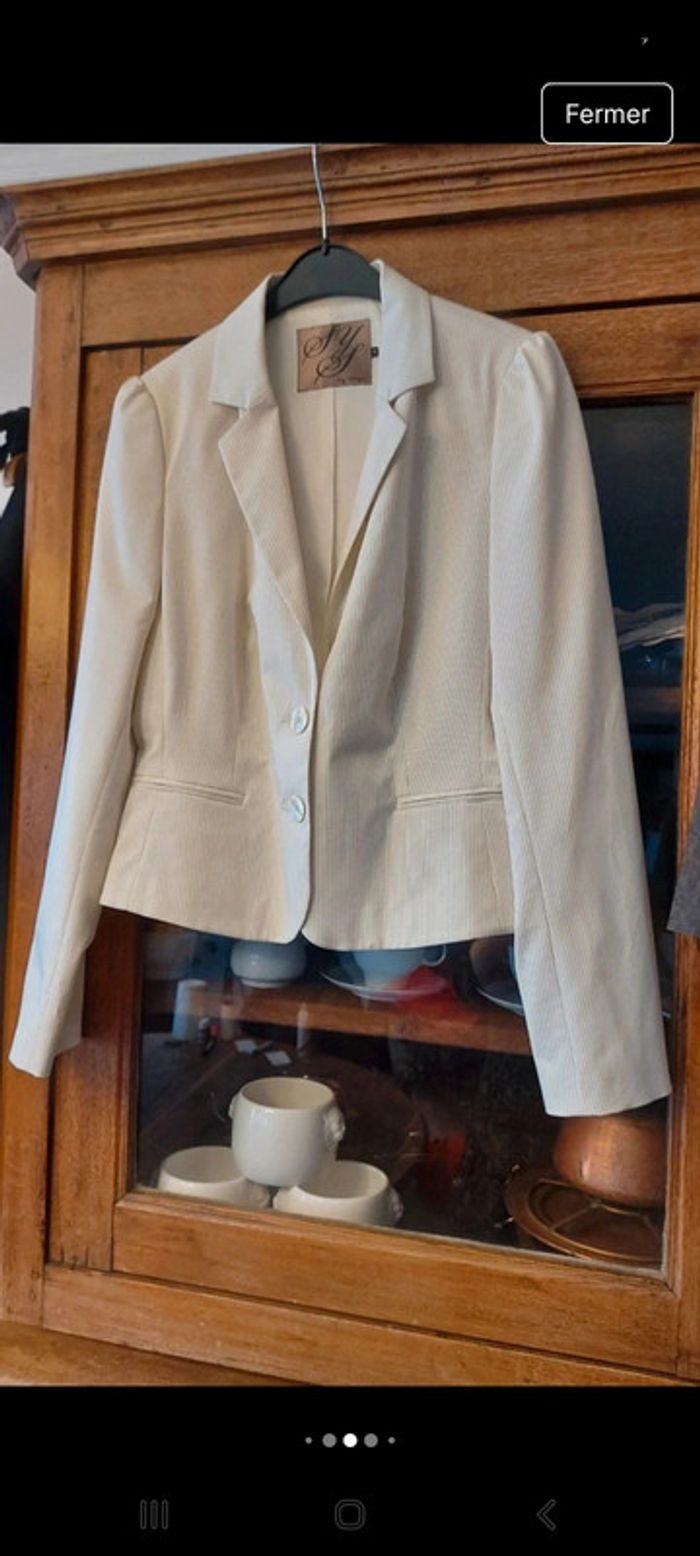 Jolie Blazer blanc lignée by Steps taille 38 - photo numéro 5