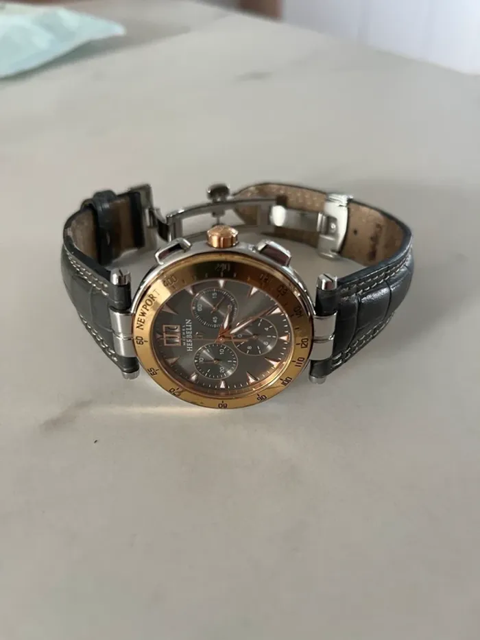 Montre chronographe quartz Michel Herbelin gris et cuivre - photo numéro 3