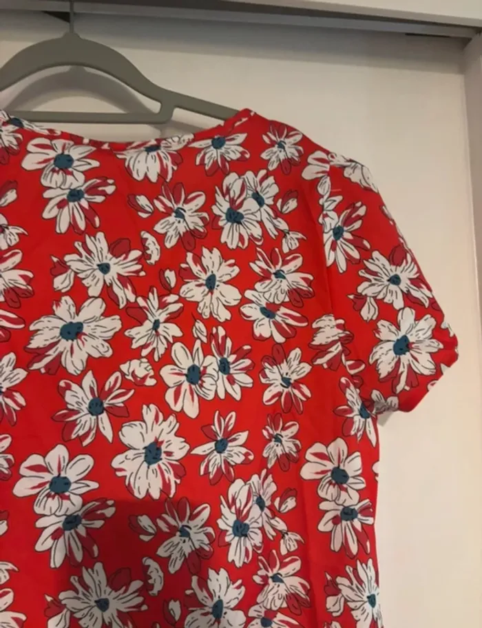 Robe rouge fleurie – Noracora – Taille S – Neuve avec étiquette - photo numéro 7
