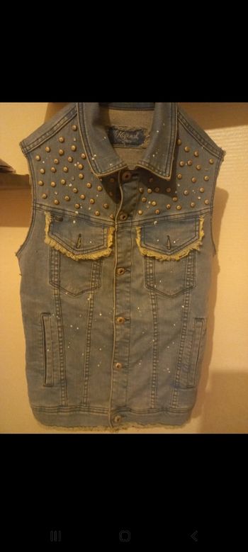 Veste en.jean sans.manche kaporal
