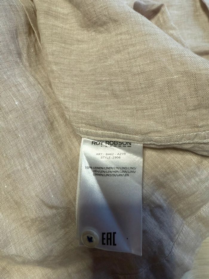 Roy robson - Chemise en lin, manches courtes, Beige, taille L - photo numéro 6