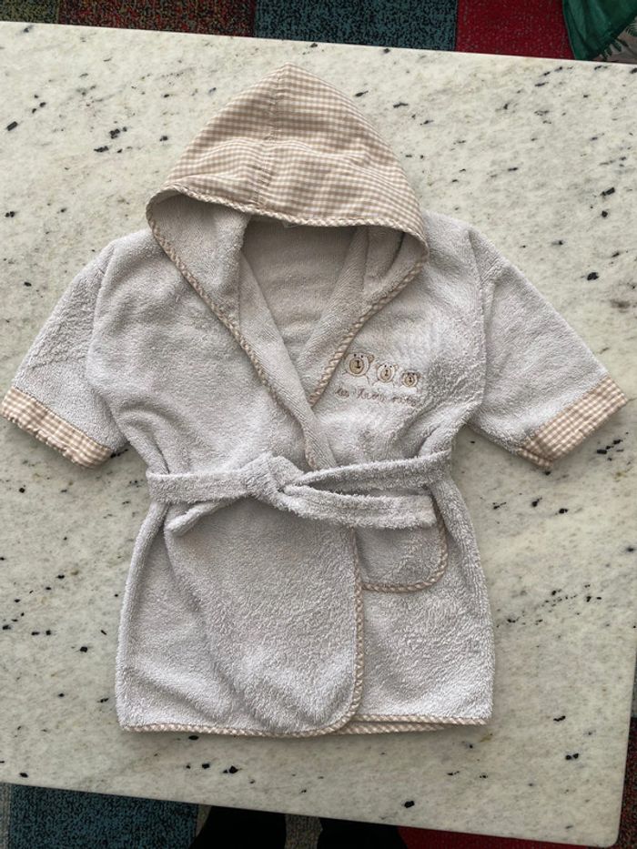 Peignoir éponge blanc Linvoge 2ans - photo numéro 2