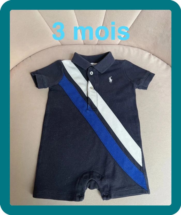 Combinaison polo manches courtes 3 mois Ralph Lauren