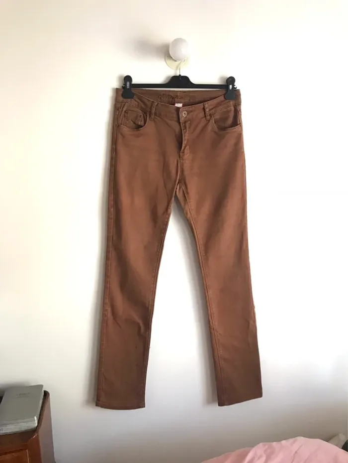 Jean marron chocolat Onado taille 40 - photo numéro 2
