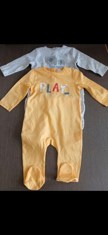 Lot 2 pyjamas garçon en coton tex baby 67 cm 6 mois