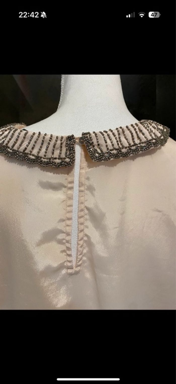 Blouse rose avec col strass T46 - photo numéro 4