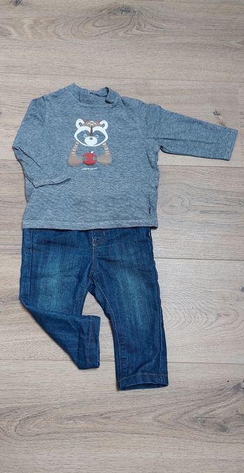 Ensemble Jean t-shirt manches longues obaibi