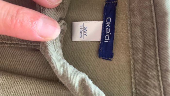 Robe safari en toile unie verte fille - photo numéro 2