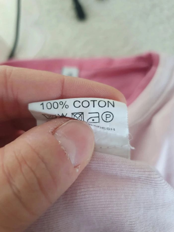 Tee shirt manches longues rose Taille 3 ans coton - photo numéro 5